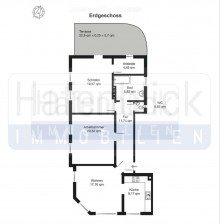 Grundriss.EG Direkt an der Kieler F�rde ! Sanierte 3-Zi-Altbauwohnung-Terrasse zum Garten- Denkmalschutz