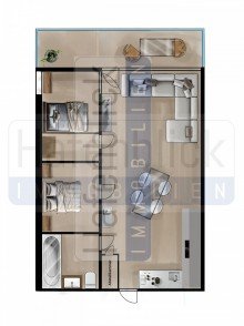 Grundriss Ostseedomizil mit seitlichem Meerblick-modernisierte 2,5 Zi Wohnung