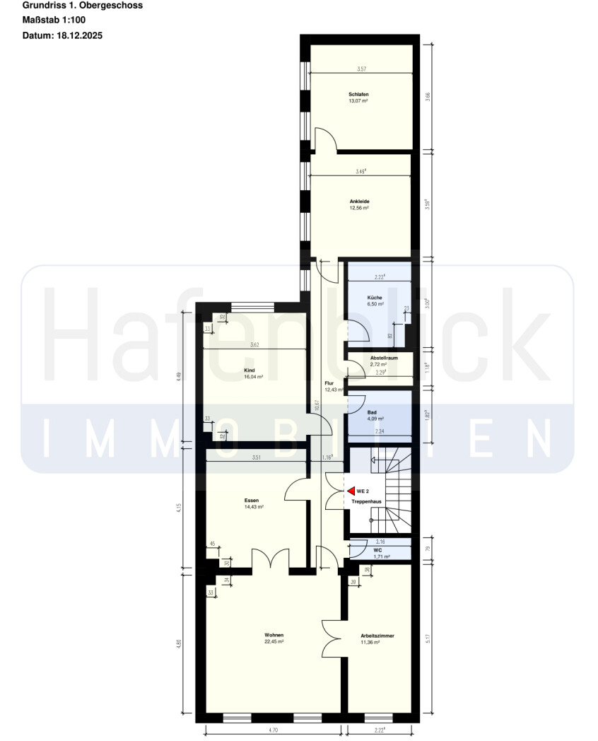 Grundriss 1.OG Mehrfamilienhaus L�beck