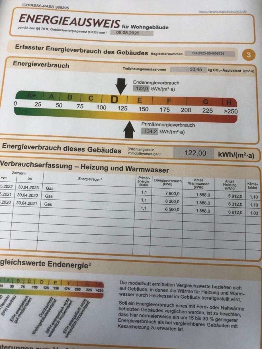 Energieausweis Etagenwohnung Kiel / Holtenau