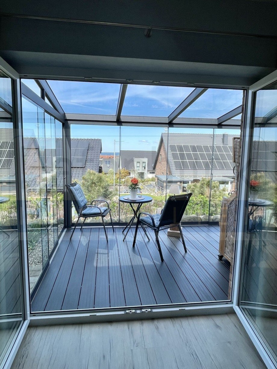 T�r zum Wintergarten Bungalow Heiligenhafen