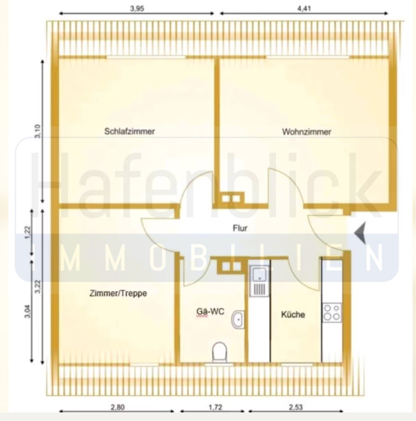 Grundriss.EG2 Etagenwohnung L�beck / Travem�nde