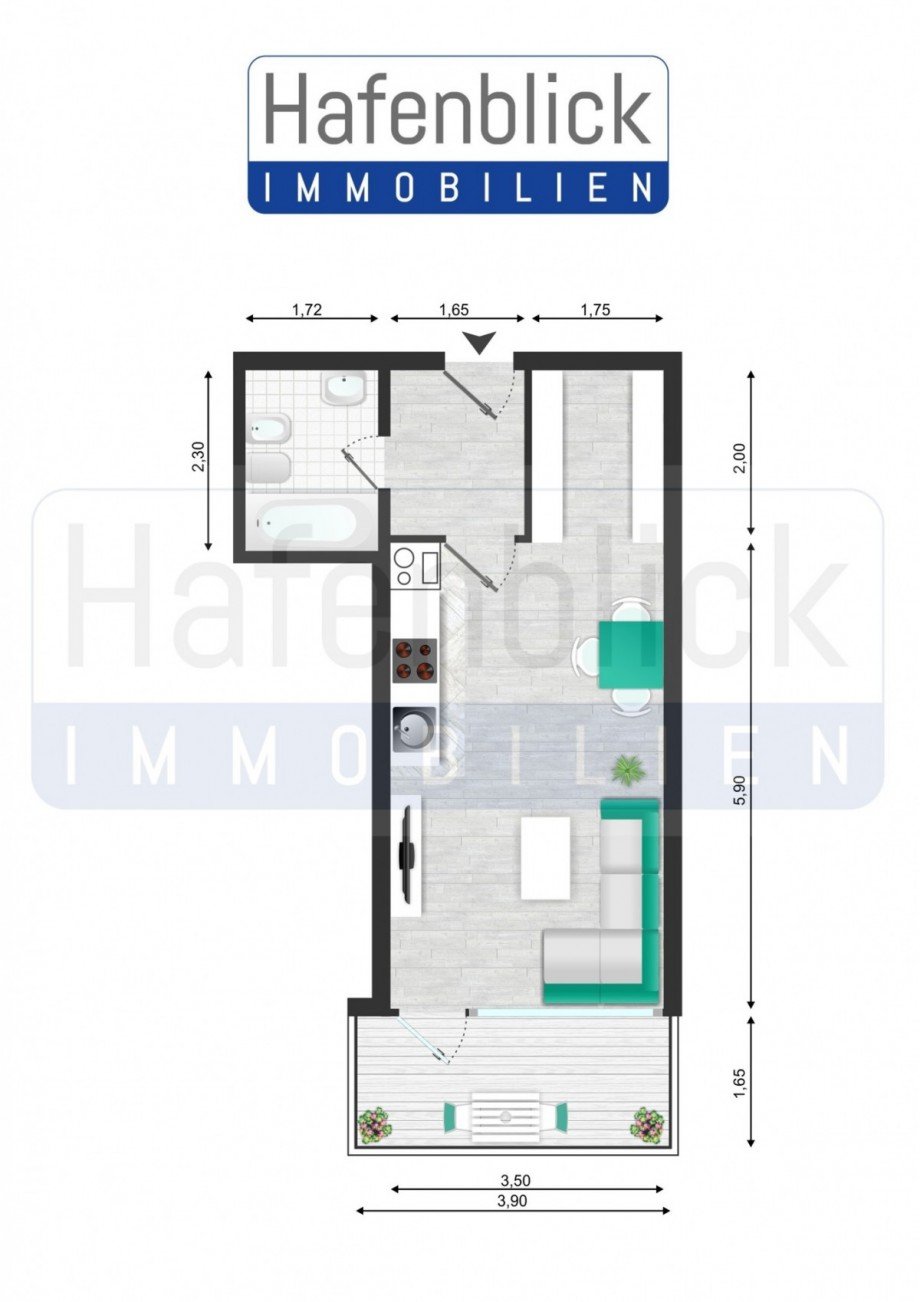 Grundriss.1Zi.PlazaPremium.Timmendorf Etagenwohnung Timmendorfer Strand