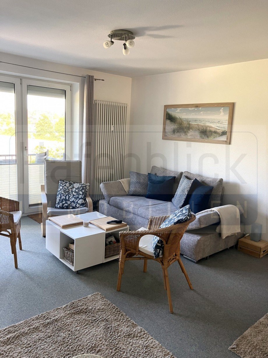 Wohnzimmer Sofaecke am Balkon Etagenwohnung Scharbeutz