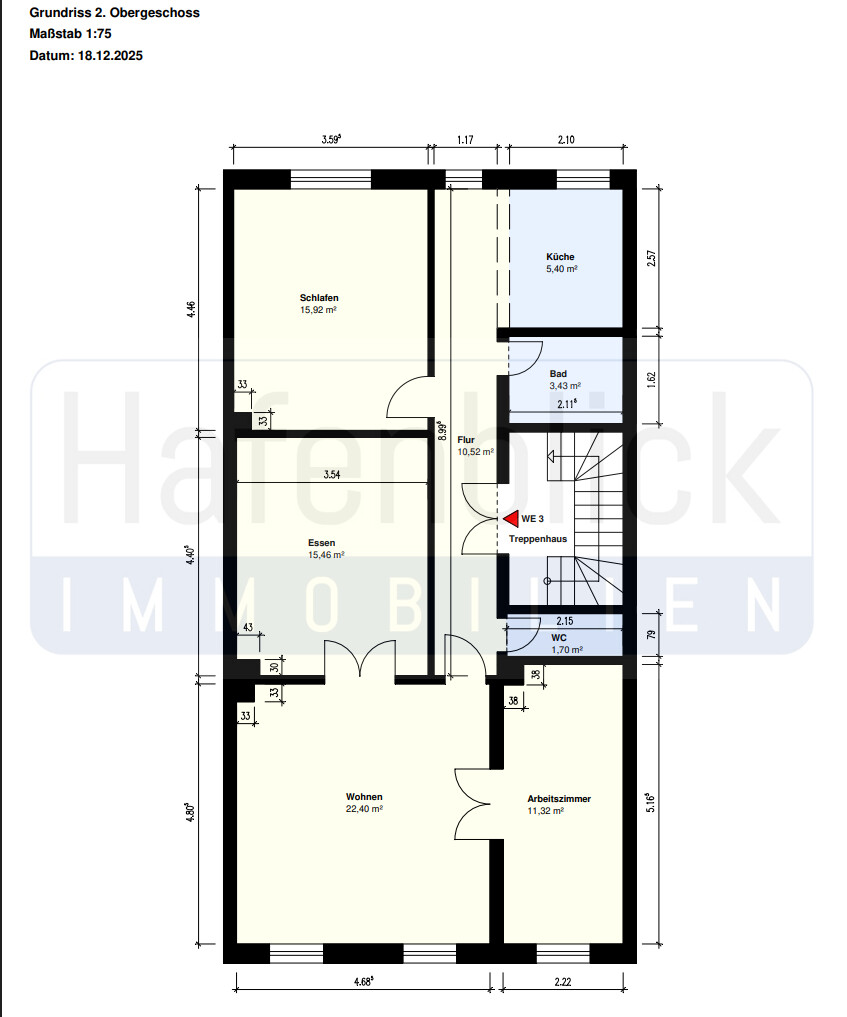 Grundriss 2.OG Mehrfamilienhaus L�beck