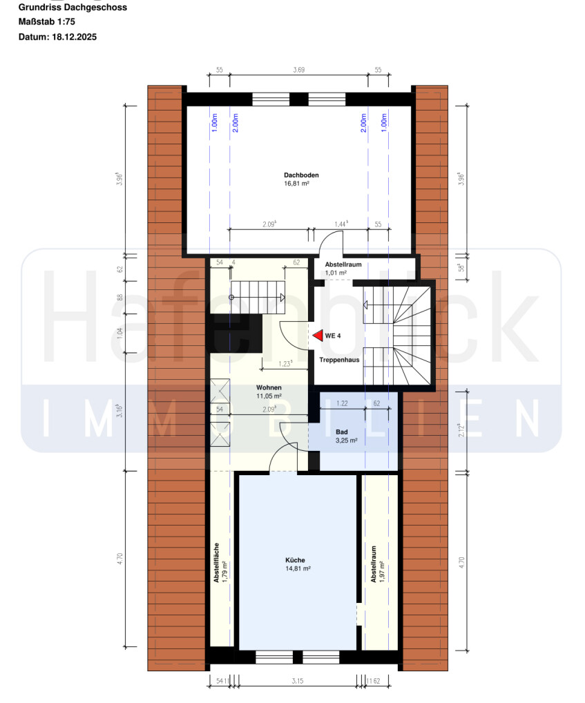 Grundriss DG Mehrfamilienhaus L�beck