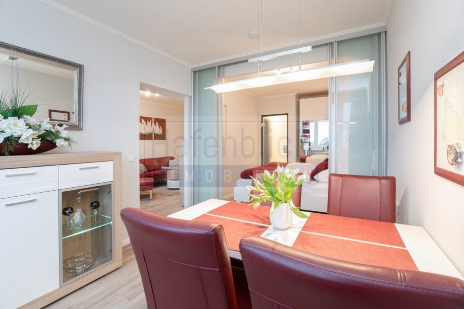 Esszimmer Durchblick SZ u. WZ Etagenwohnung Gr�mitz