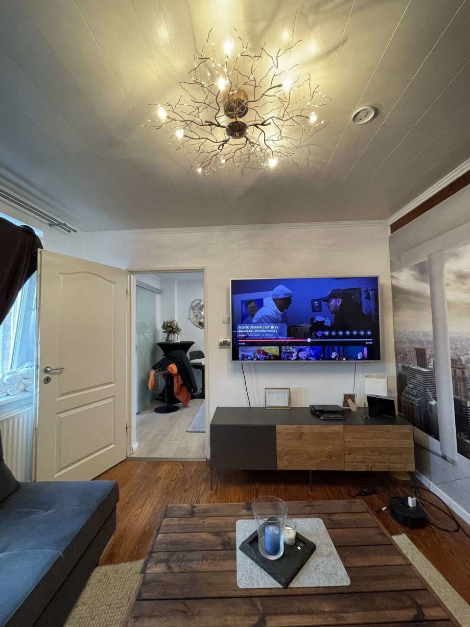 Wohnzimmer.Durchblick zum Durc Haus L�beck