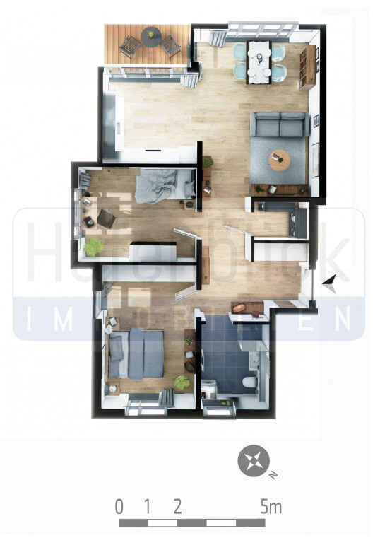 Grundrisszeichnung Etagenwohnung Gr�mitz