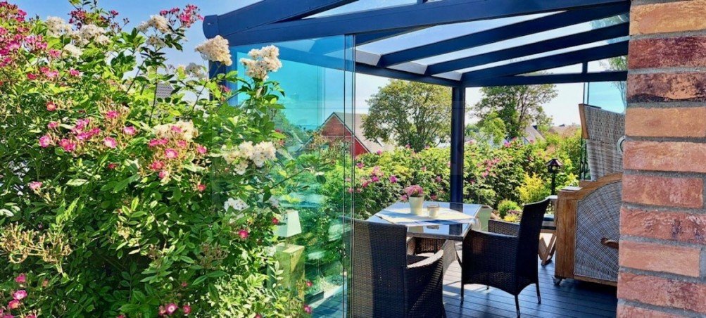 Wintergarten mit Meerblick Bungalow Heiligenhafen